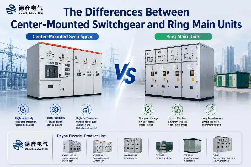 Bedane Antarane Switchgear sing Dipasang ing Tengah lan Unit Utama Ring