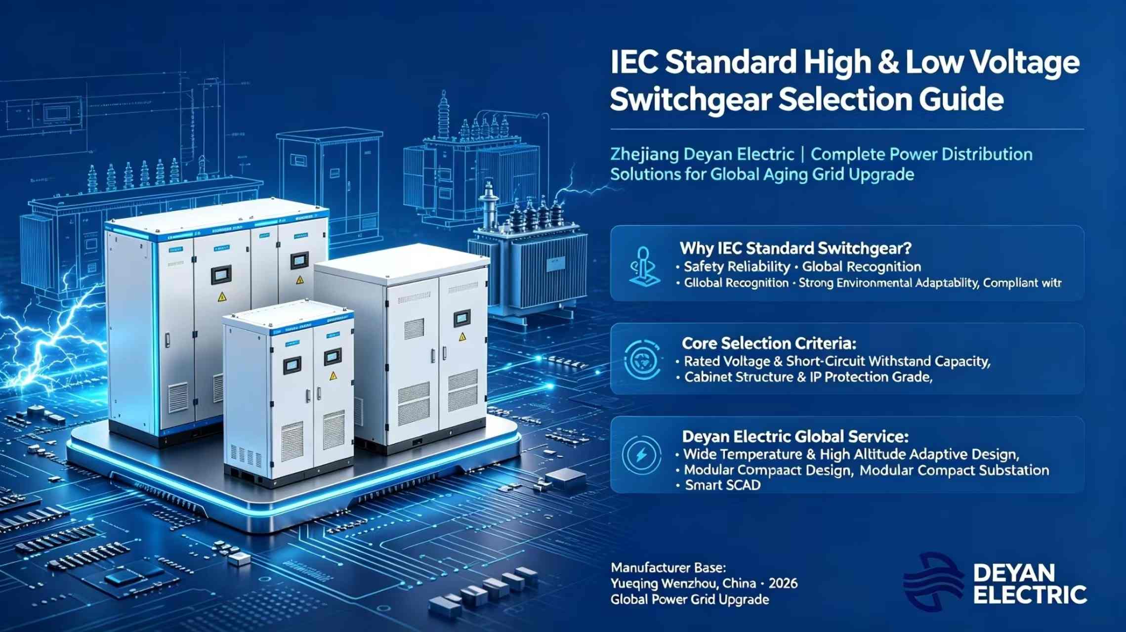 IEC Standard High & Low Voltage Switchgear Selection Guide: Zhejiang Deyan Electric — Solusi Distribusi Daya Lengkap kanggo Nganyarke Grid Aging Worldwide